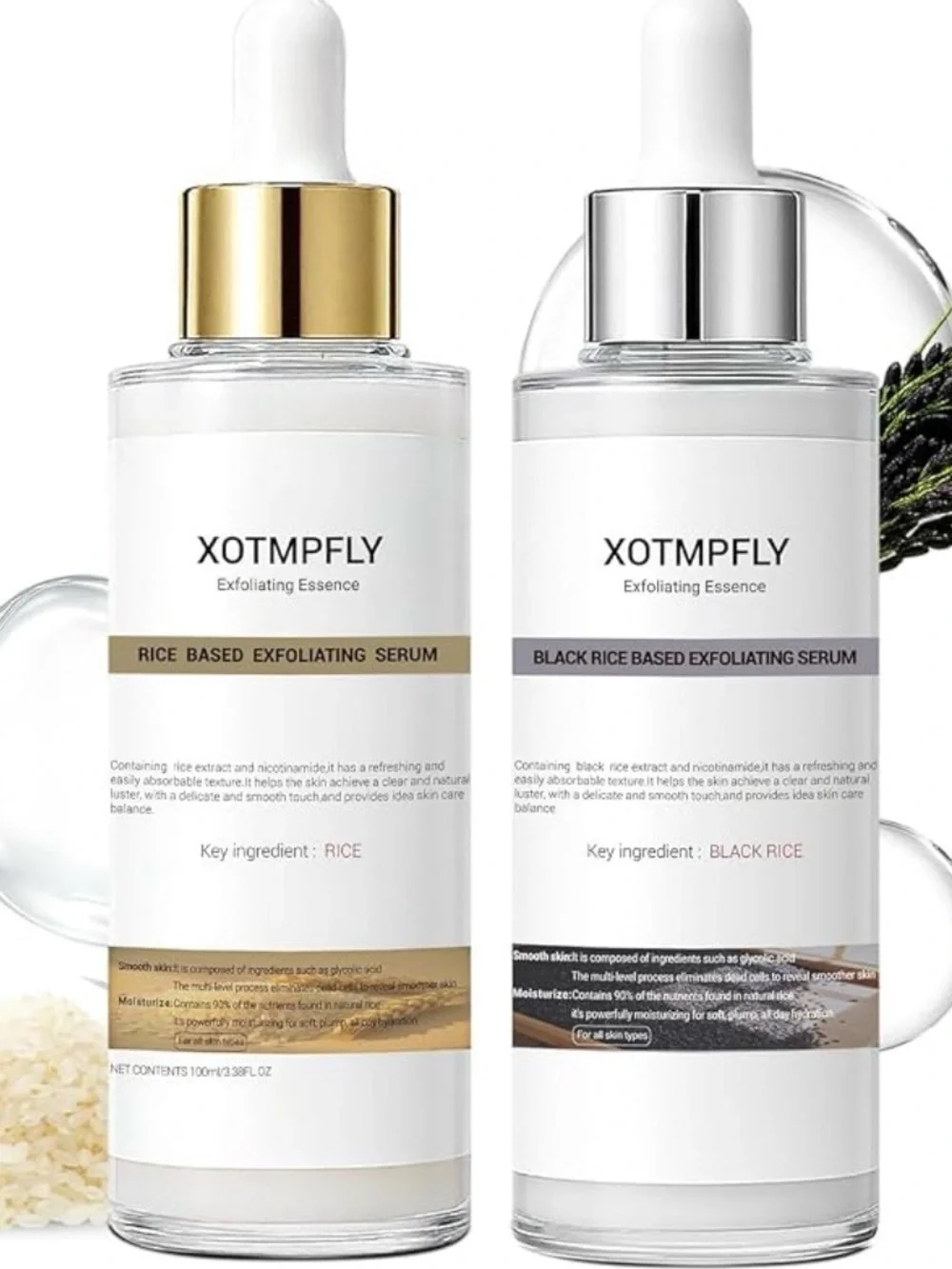 XOTMPFLY Black Rice Exfoliating Essence — 2 x 100ml — NEW & SEALED